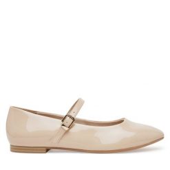 Baleriny Tamaris. Brązowe baleriny damskie Tamaris, bez wzorów, bez obcasa. Za 209.99 zł.