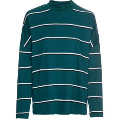 Bluza dresowa bonprix niebieskozielono-biało-czarny w paski. Bluzy damskie bonprix. Za 32.99 zł.