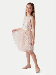 Guess Sukienka elegancka J6RK23 KD580 Złoty Regular Fit. Żółte sukienki dla dziewczynek Guess, z aplikacjami, z syntetyku, eleganckie, bez ramiączek. Za 289.99 zł.