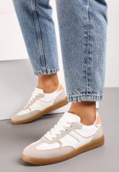 Ciemnobeżowe Sneakersy Tenisówki Ozdobione Wstawkami Ysalesa. Brązowe obuwie sportowe damskie Renee, bez wzorów, tenisowe. Za 74.99 zł.