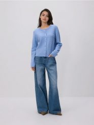 Wełniany kardigan - jasnoniebieski. Niebieskie kardigany damskie Reserved, l, bez wzorów, z wełny. Za 219.99 zł.
