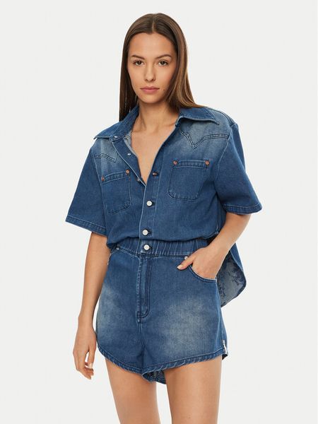 One Teaspoon Kombinezon Taylor 26693 Niebieski Regular Fit. Niebieskie sukienki damskie One Teaspoon, xs, bez wzorów, z bawełny, bez kołnierzyka, bez ramiączek. Za 649.99 zł.