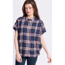 Only - Koszula. Szare koszule damskie Only, w kratkę, z tkaniny, casualowe, z klasycznym kołnierzykiem, z krótkim rękawem. W wyprzedaży za 69.90 zł.