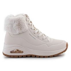 Buty Skechers Uno Fall Air 167274-NAT beżowy. Brązowe śniegowce i trapery damskie z materiału. Za 585.80 zł.