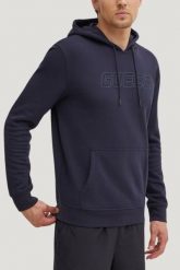 GUESS Granatowa bluza męska Aldwin, Rozmiar L. Niebieskie bluzy męskie Guess, l, z aplikacjami, z kapturem. W wyprzedaży za 256.99 zł.