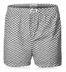 Męskie Bokserki Luźne, Majtki z Rozporkiem na Guzik - Szaro-Białe - Pako Jeans. Szare bokserki męskie Pako Jeans, l, bez wzorów, z bawełny. Za 33.00 zł.