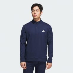 Bluza Ultimate365 Classic Quarter-Zip. Niebieskie bluzy męskie Adidas, xl, bez wzorów, z elastanu, bez kaptura, na golfa. Za 399.00 zł.