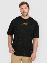 4F T-shirt oversize z nadrukiem męski - czarny XS. Czarne t-shirty męskie 4f, m, bez wzorów, z bawełny, klasyczne, bez kołnierzyka. Za 79.99 zł.