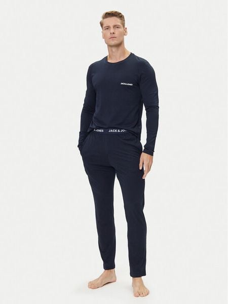 Jack & Jones Piżama Everest 12273632 Granatowy Standard Fit. Niebieskie piżamy męskie Jack & Jones, m, bez wzorów, z bawełny, bez ramiączek. Za 129.99 zł.