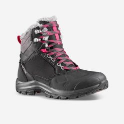 Buty turystyczne damskie Quechua SH500 mountain Mid wodoodporne. Czarne obuwie sportowe damskie QUECHUA, na zimę, trekkingowe. W wyprzedaży za 219.99 zł.