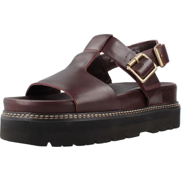 Sandały CLARKS ORIANNA SKY Bordeaux. Czerwone sandały damskie Clarks, bez wzorów, ze skóry, bez obcasa, bez zapięcia. Za 279.99 zł.