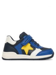Geox Sneakersy B Rishon Boy B560RA 054FU C0657 Granatowy. Niebieskie buty sportowe chłopięce Geox, bez wzorów, ze skóry, bez zapięcia. Za 209.99 zł.