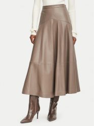 BOSS Spódnica skórzana Sesola 50568642 Brązowy Regular Fit. Brązowe spódnice damskie Boss, bez wzorów, ze skóry. Za 2,544.00 zł.