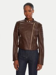 Guess Kurtka z imitacji skóry W5YL19 WHDS0 Brązowy Regular Fit. Brązowe kurtki damskie Guess, m, z aplikacjami, ze skóry, bez kaptura. Za 559.99 zł.