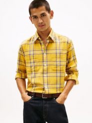 Tommy Hilfiger koszula casual Mężczyźni Regular Fit Bawełna żółty, L. Żółte koszule męskie Tommy Hilfiger, l, bez wzorów, z bawełny, casualowe, bez kołnierzyka, bez ramiączek. Za 229.95 zł.