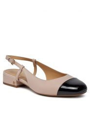 MICHAEL Michael Kors Sandały Perla Flex Sling Flat 40R4PLFP1L Różowy. Czerwone klapki damskie MICHAEL Michael Kors, bez wzorów, ze skóry, bez obcasa, na słupku, bez zapięcia. Za 499.99 zł.