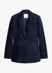 Żakiet z aksamitnego sztruksu. Brązowe żakiety damskie bonprix, bez wzorów, ze sztruksu, eleganckie. Za 269.99 zł.