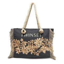 Torebka TWINSET. Czarne torebki do ręki damskie Twinset, bez wzorów, klasyczne, bez dodatków. Za 399.99 zł.