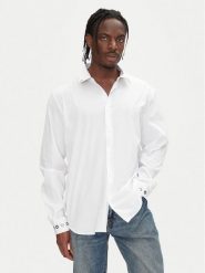 Just Cavalli Koszula 78OAL2A0 Biały Relaxed Fit. Białe koszule męskie Just Cavalli, m, bez wzorów, z bawełny, bez kołnierzyka, bez ramiączek. Za 919.99 zł.