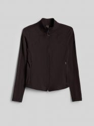 4F Bluza treningowa slim bez kaptura damska - brązowa XL. Brązowe bluzy sportowe damskie 4f, xl, bez wzorów, klasyczne, bez kołnierzyka, bez ramiączek, bez kaptura. Za 199.99 zł.