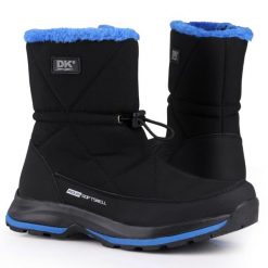 Buty damskie zimowe wodoodporne DK AKRA. Czarne obuwie sportowe damskie DK, bez wzorów, trekkingowe. Za 159.00 zł.