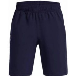 Szorty chłopięce Under Armour Woven Wdmk Shorts Niebieskie Niebieskie. Niebieskie szorty dla chłopców Under Armour, bez wzorów, z materiału, sportowe. Za 208.99 zł.