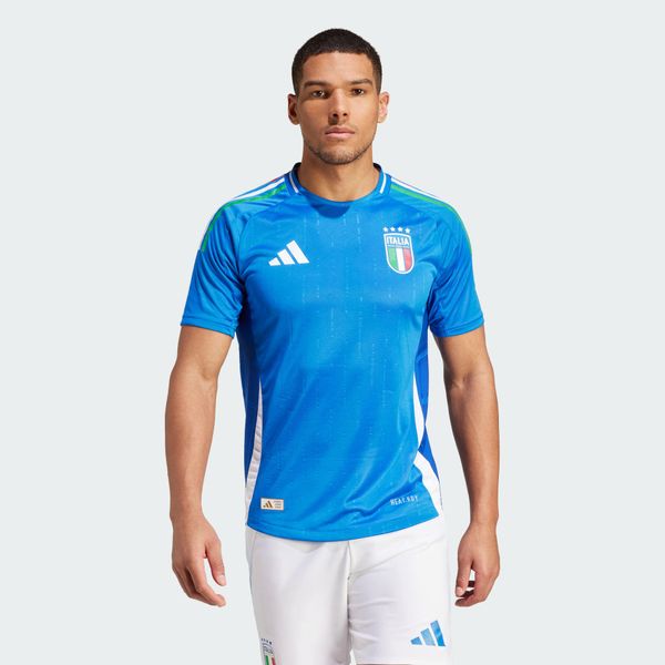Koszulka Italy 2024 Home Authentic. Niebieskie koszulki sportowe męskie Adidas, l, bez wzorów, z materiału, bez kołnierzyka, bez ramiączek, do piłki nożnej. Za 587.15 zł.