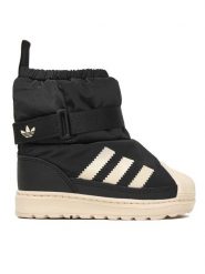 Adidas Śniegowce Superstar 360 Boot JQ7951 Czarny. Czarne buty zimowe chłopięce Adidas, bez wzorów, z materiału, bez zapięcia. Za 299.99 zł.