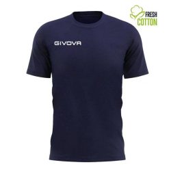 Bawełniana koszulka Givova Fresh. Niebieskie koszulki sportowe męskie Givova, xl, bez wzorów, z bawełny, bez kołnierzyka, bez ramiączek. Za 52.75 zł.