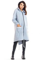 Szara Ciepła Bluza Typu Parka. Szare bluzki damskie Infinite You, l, bez wzorów, z bawełny, bez kaptura. Za 244.90 zł.