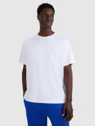 4F T-shirt oversize gładki męski - biały S. Białe koszulki sportowe męskie 4f, m, z aplikacjami, z bawełny, bez kołnierzyka, bez ramiączek. Za 69.99 zł.