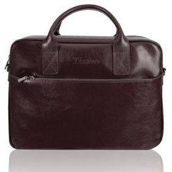 Torba męska skórzana Tizano TM06 czekoladowa. Brązowe torby na ramię męskie TIZANO, bez wzorów, z jeansu, biznesowe, na ramię. Za 420.99 zł.