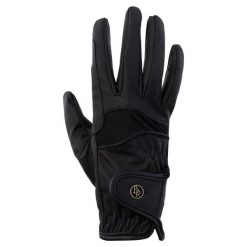 Skórzane rękawiczki jeździeckie BR Equitation Stork. Czarne rękawiczki dziecięce BR, bez wzorów. Za 142.00 zł.