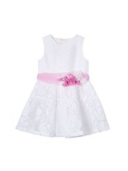 Mayoral Sukienka elegancka 3918 Biały Regular Fit. Białe sukienki dla dziewczynek Mayoral, bez wzorów, z syntetyku, eleganckie, bez ramiączek. Za 159.99 zł.