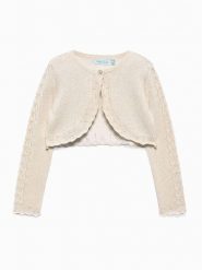 Abel & Lula Bolerko 5304 Beżowy Regular Fit. Brązowe swetry dla dziewczynek Abel & Lula, bez wzorów, z wiskozy, bez kołnierzyka, bez ramiączek, bez kaptura. Za 199.99 zł.