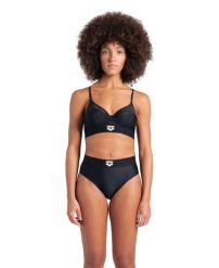 Strój kąpielowy damski dwuczęściowy kostium basen bikini Arena Logo Tape. Czarne bikini damskie Arena, l, bez wzorów. Za 41.99 zł.
