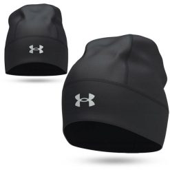 Czapka męska do biegania Under Armour Launch Wool Beanie. Czarne czapki i kapelusze męskie Under Armour, bez wzorów, sportowe. Za 119.00 zł.