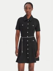 MICHAEL Michael Kors Sukienka koszulowa MR683BX667 Czarny Regular Fit. Czarne sukienki damskie MICHAEL Michael Kors, xs, bez wzorów, z syntetyku, bez kołnierzyka, bez ramiączek, koszulowe. Za 1,099.00 zł.