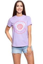 MUSTANG T SHIRT DAMSKI Alina C Print 1009475 8076. Fioletowe t-shirty damskie Mustang, s, bez wzorów, bez kołnierzyka. W wyprzedaży za 39.99 zł.