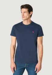 Koszulka crop top Mężczyzna U.S. POLO ASSN. MICK-BASIC. Niebieskie koszulki polo męskie U.S. Polo Assn., m, bez wzorów, z bawełny, bez kołnierzyka, bez ramiączek. Za 114.15 zł.
