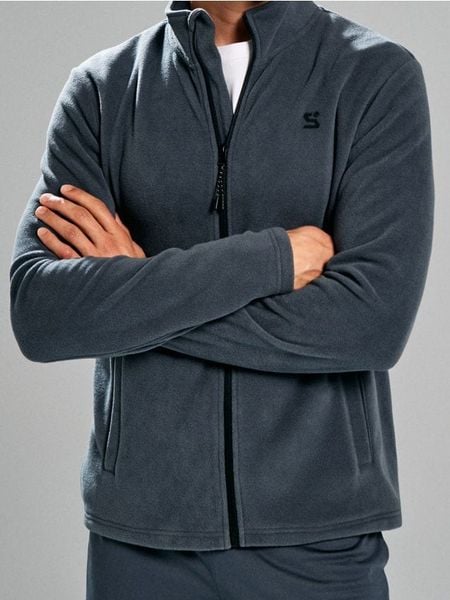Bluza bomber - szary. Szare bluzy męskie Sinsay, l, bez wzorów, bez kaptura. Za 49.99 zł.
