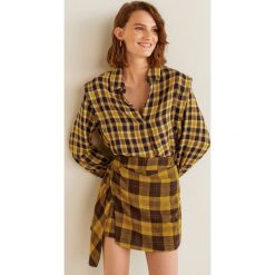 Mango - Koszula Lea. Brązowe koszule damskie Mango, w kratkę, z materiału, klasyczne, z klasycznym kołnierzykiem, z długim rękawem. Za 139.90 zł.