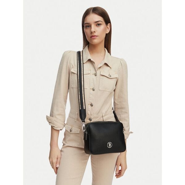 Torebka U.S. Polo Assn. Czarne listonoszki damskie U.S. Polo Assn., bez wzorów, bez dodatków. Za 124.99 zł.
