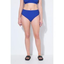 Damskie dół bikini z fakturą wysoki stan modelujące. Niebieskie bikini damskie Ulla Popken, plus size, bez wzorów, plus size. Za 99.99 zł.