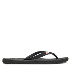 Japonki Hunter. Czarne klapki damskie Hunter, bez wzorów, bez obcasa. Za 71.99 zł.