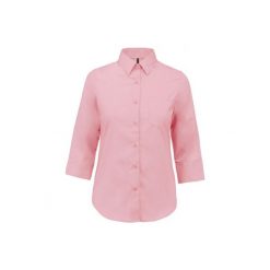 Damska koszulka z rękawem 3/4 Kariban. Czerwone t-shirty damskie KARIBAN, bez wzorów, bez kołnierzyka. Za 136.50 zł.