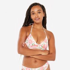 Góra kostiumu kąpielowego surfingowego damska Roxy Daisy. Brązowe bikini damskie Roxy, l, bez wzorów. W wyprzedaży za 99.99 zł.