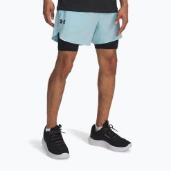 Spodenki męskie Under Armour Peak Woven 2in1. Niebieskie buty sportowe męskie Under Armour, m, bez wzorów, na fitness i siłownię. Za 209.99 zł.