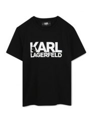 Karl Lagerfeld Kids T-Shirt Z30435 S Czarny Regular Fit. Czarne t-shirty dla chłopców Karl Lagerfeld Kids, bez wzorów, z bawełny, bez ramiączek. Za 139.99 zł.