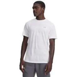 Koszulka Under Armour Velociti. Białe koszulki sportowe męskie Under Armour, l, bez wzorów, z materiału, bez kołnierzyka, bez ramiączek, do biegania. Za 209.54 zł.